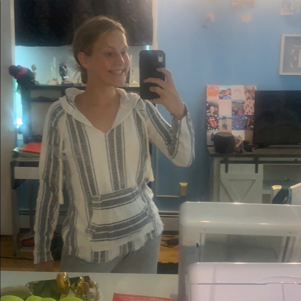 stripped beach coverup sweatshirt